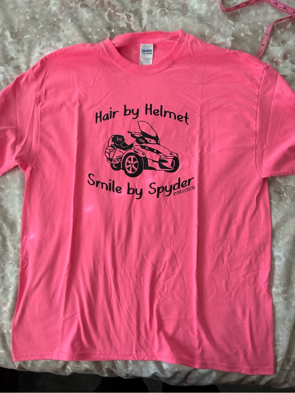 Can-Am Spyder Neon Pink 'Hair by Helmet, Smile by Spyder' Graphic Tee